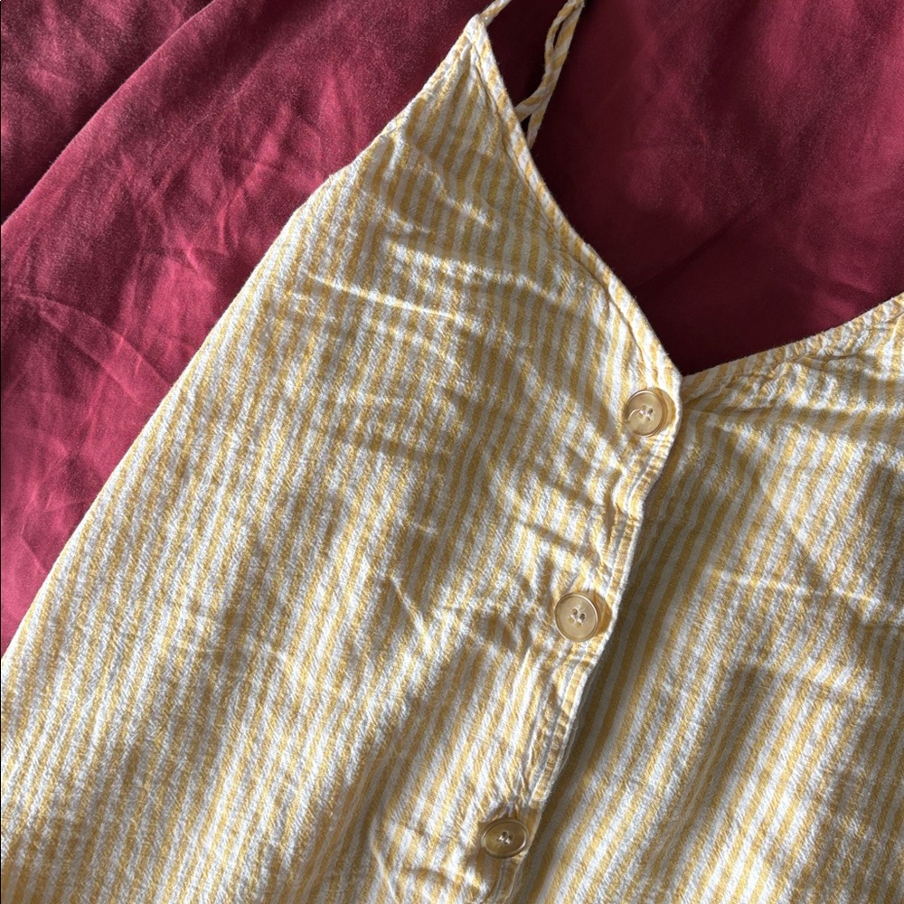 BP Striped Yellow Button-Up Women's Top